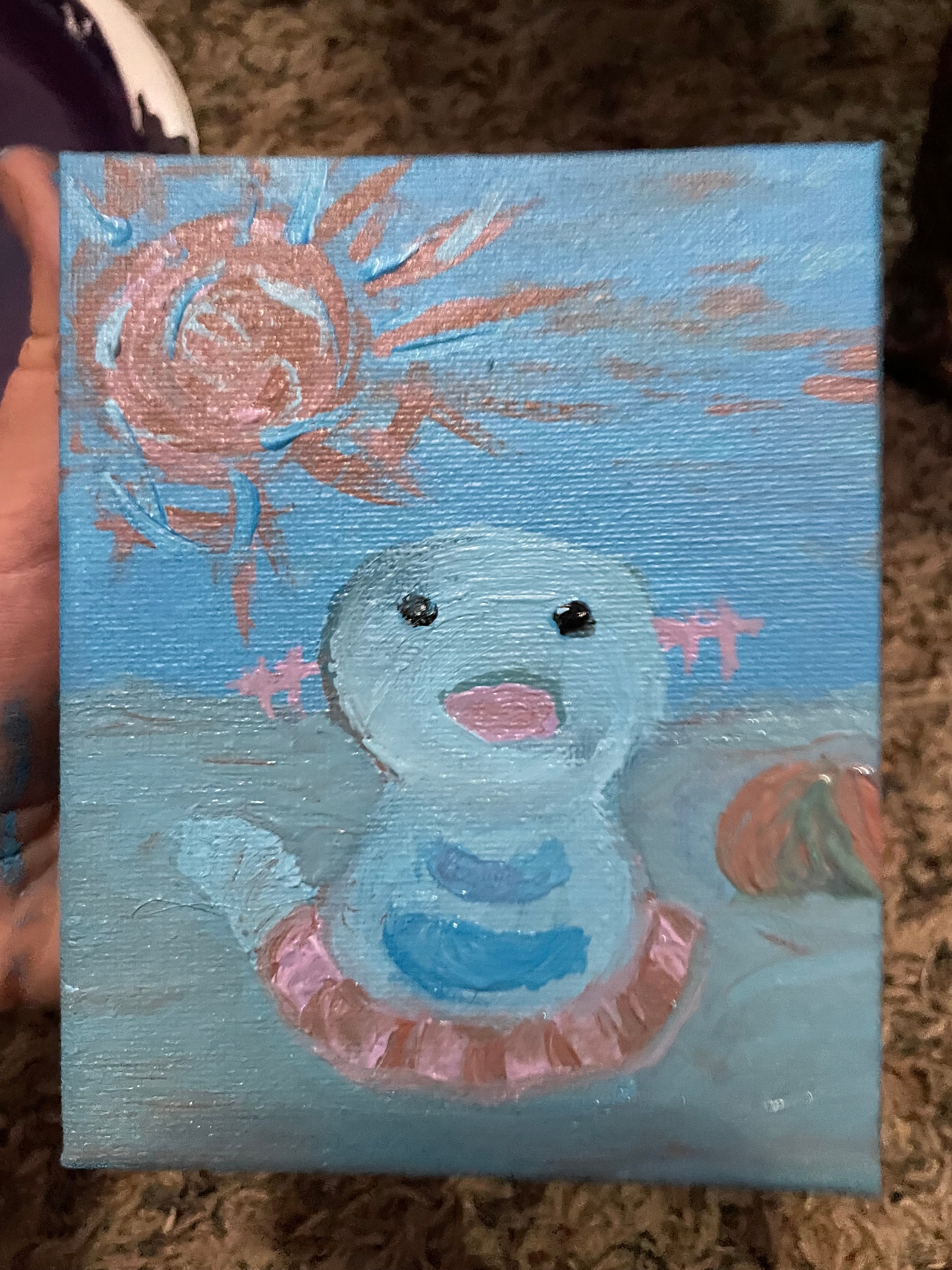 Blue creature painting